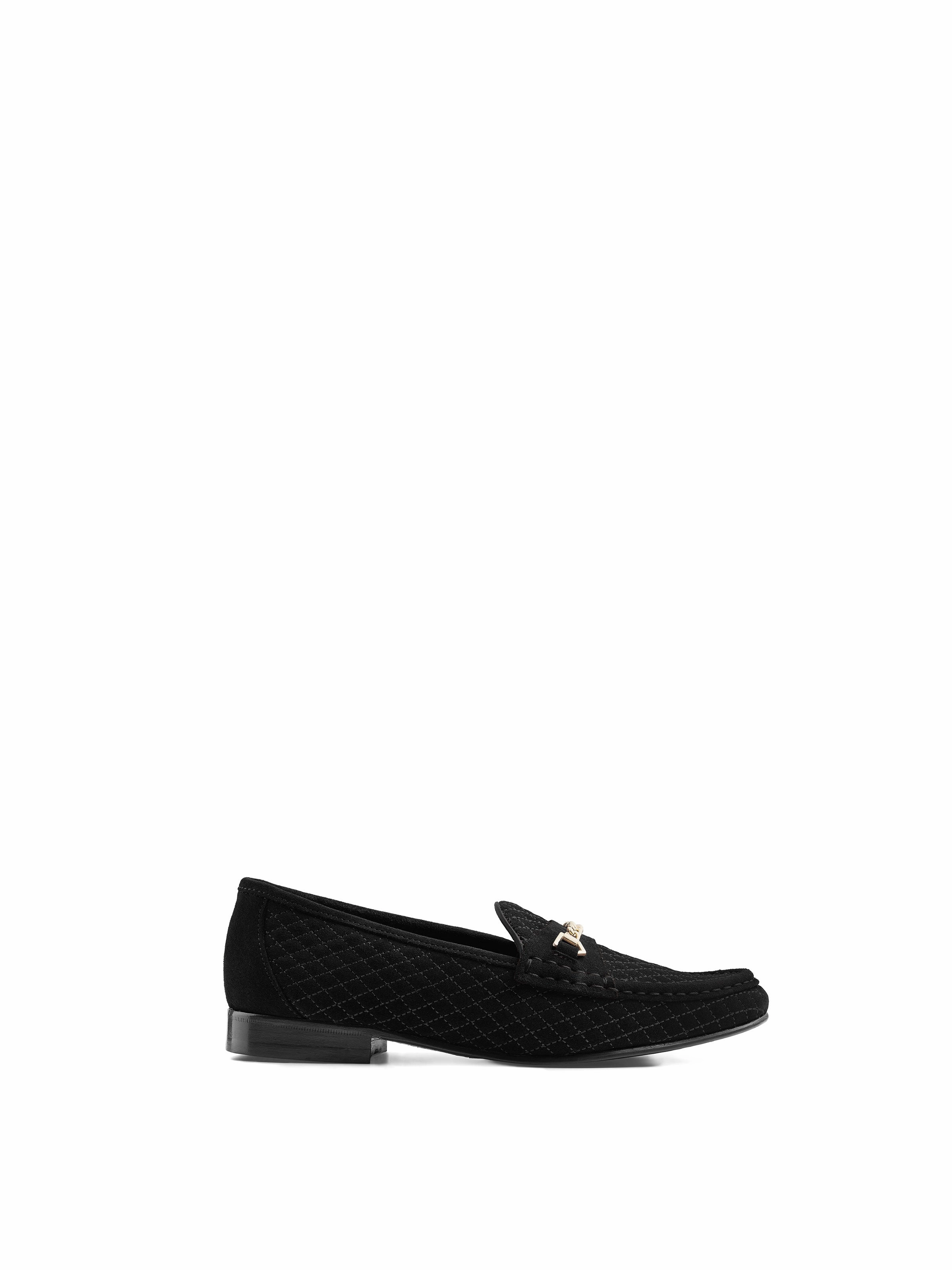 Quilted Apsley - Black Suede Bedazzled Loafers