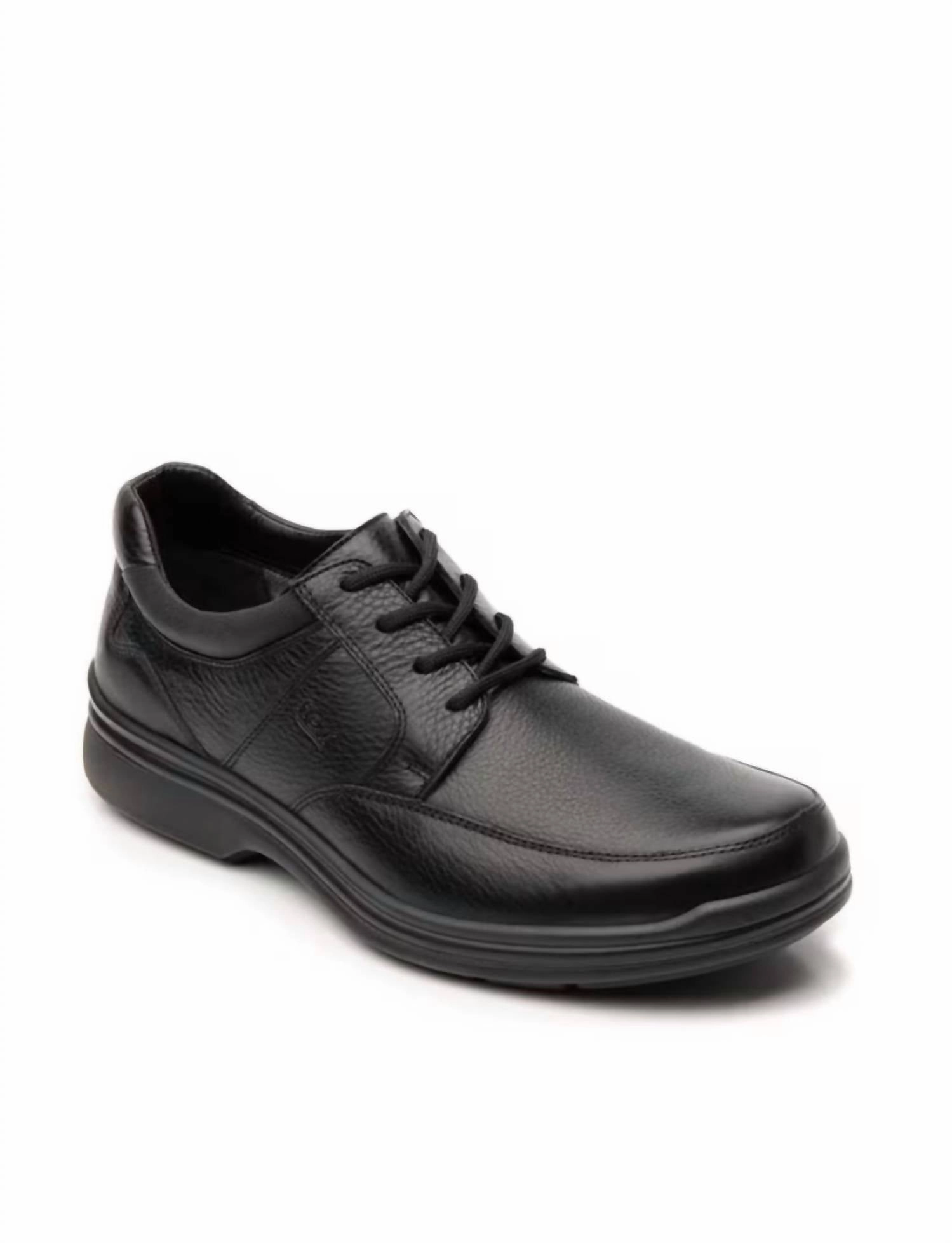 Tie Up Shoes Men's Leather Oxford Shoe In Black