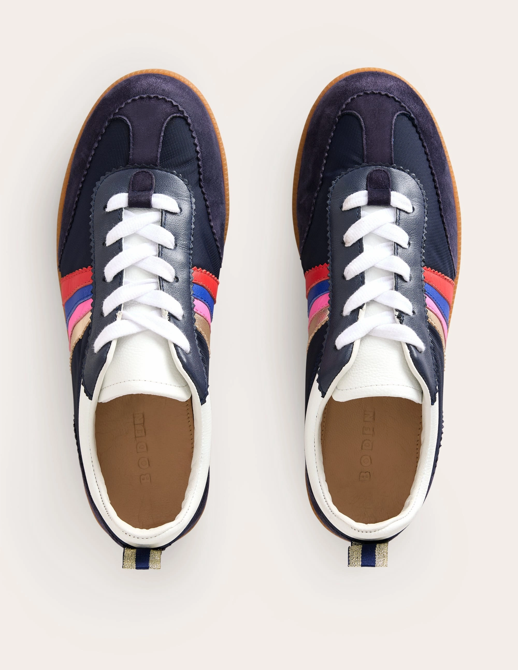 Barricade Tennis Shoes Adidas Erin Retro Tennis Trainers-Navy/Rainbow