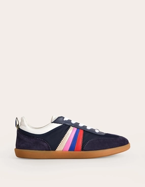 Erin Retro Tennis Trainers-Navy/Rainbow Best Tennis Shoe For Wide Feet