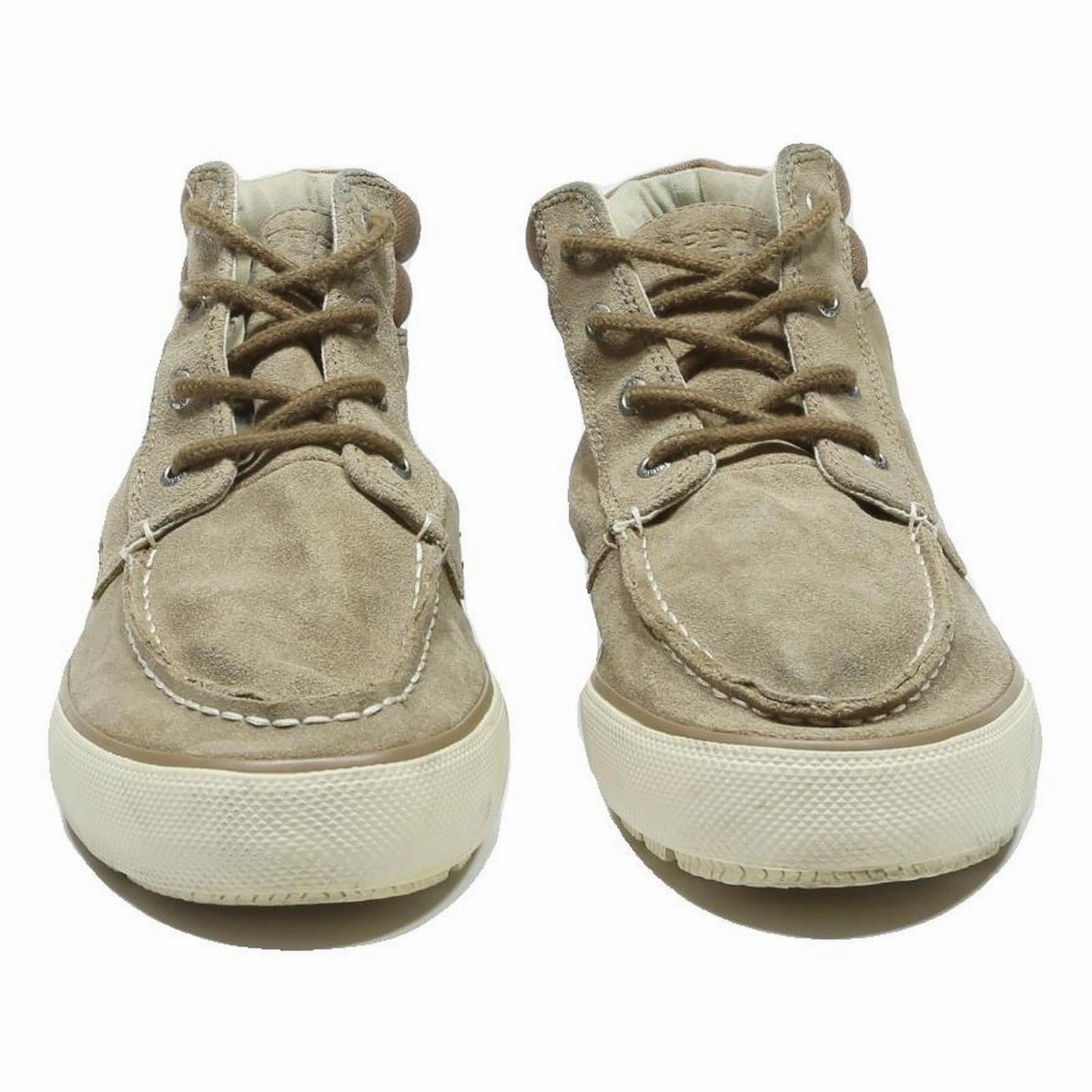 SPERRY Crest Vibe Mens Ankle Boots Beige Canvas UK 11 Casual Comfort Durable Extra Wide Slip On Casual Shoes