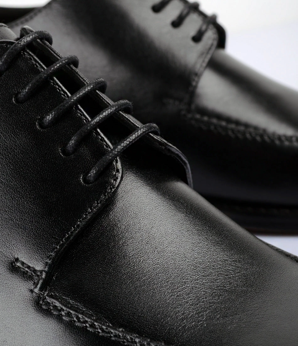 Yellow Lace Up Shoes Split-Toe Derby - Black