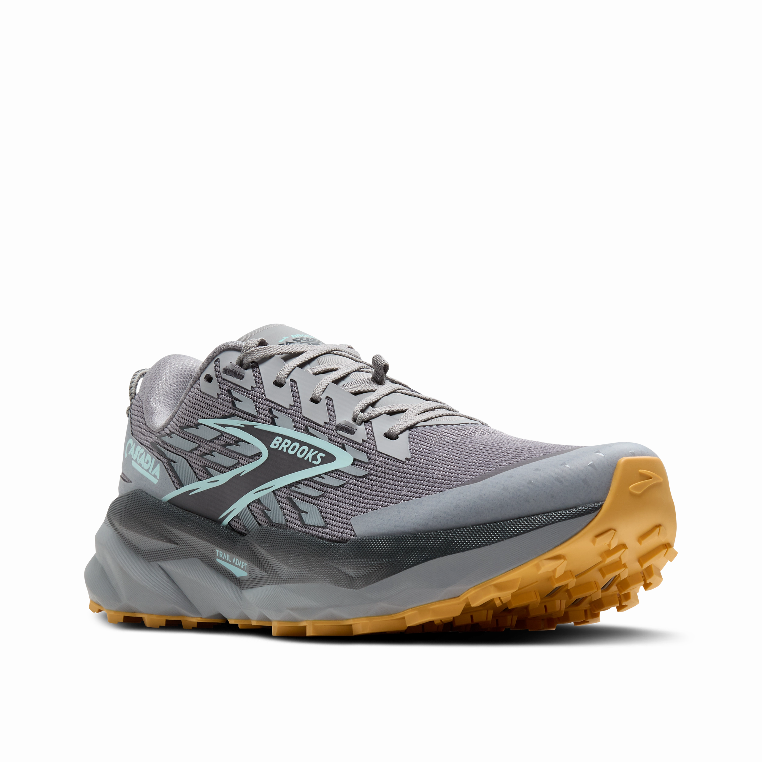 Hike Low Trail Running Shoe Brooks Cascadia 19 | Alloy / Ebony / Orange | Mens