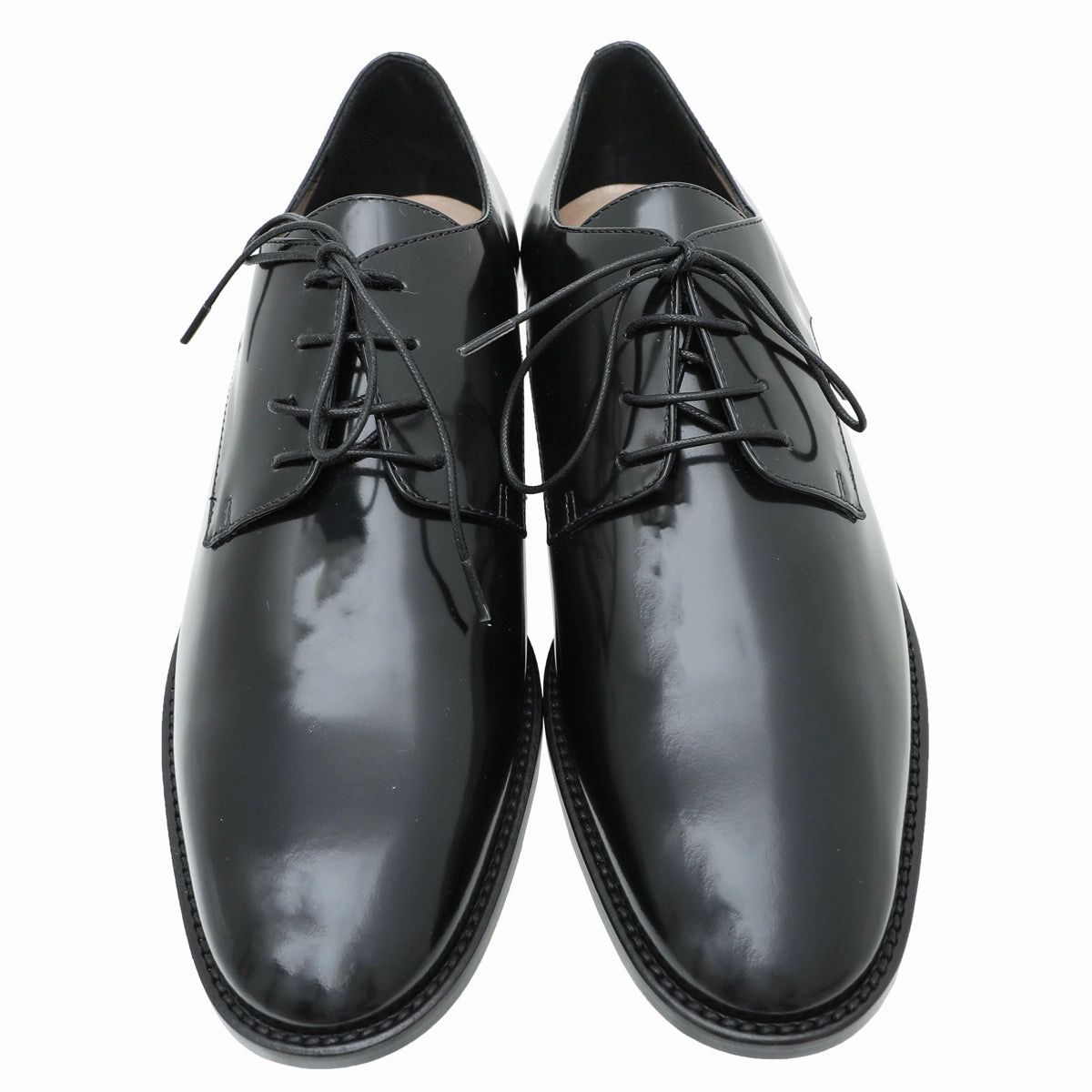 Leather Lace Up Flat Shoes Christian Dior Black Timeless Derby Shoes 38.5