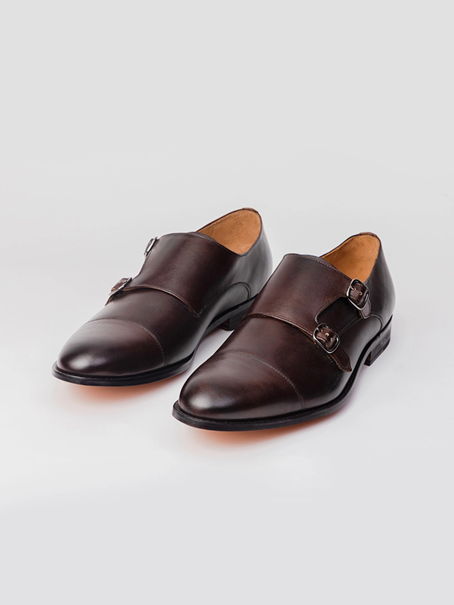 ARISTOCRAT DOUBLE MONKS - Dark Brown Moc Leather Flatform Brogues