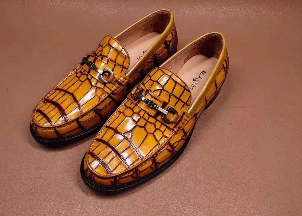 Sam Edelman Snakeskin Loafers Crocodile Shoes Genuine Crocodile Leather Penny Loafers  Slip-On Shoes