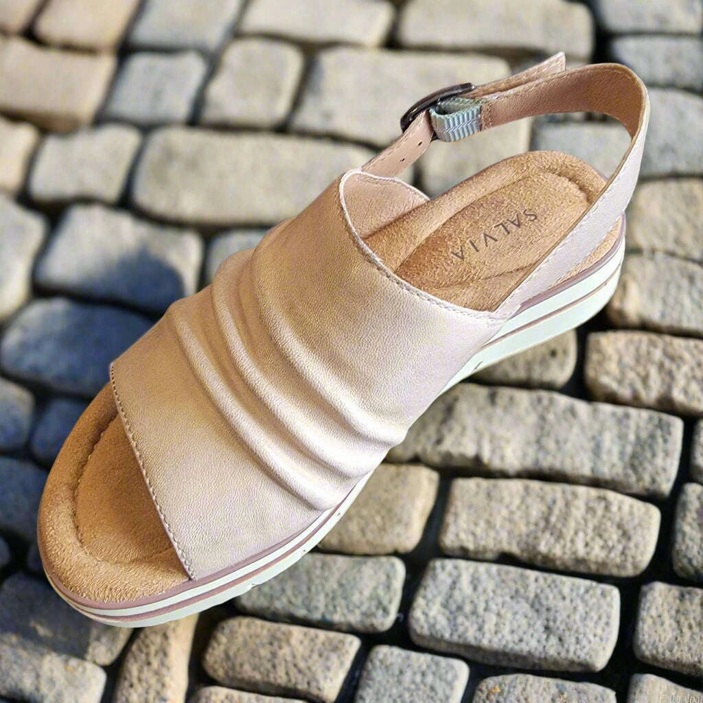 SALVIA - ALICE - Sand Sheep Nappa American Eagle Item Double-strap Casual Mary Jane Shoes