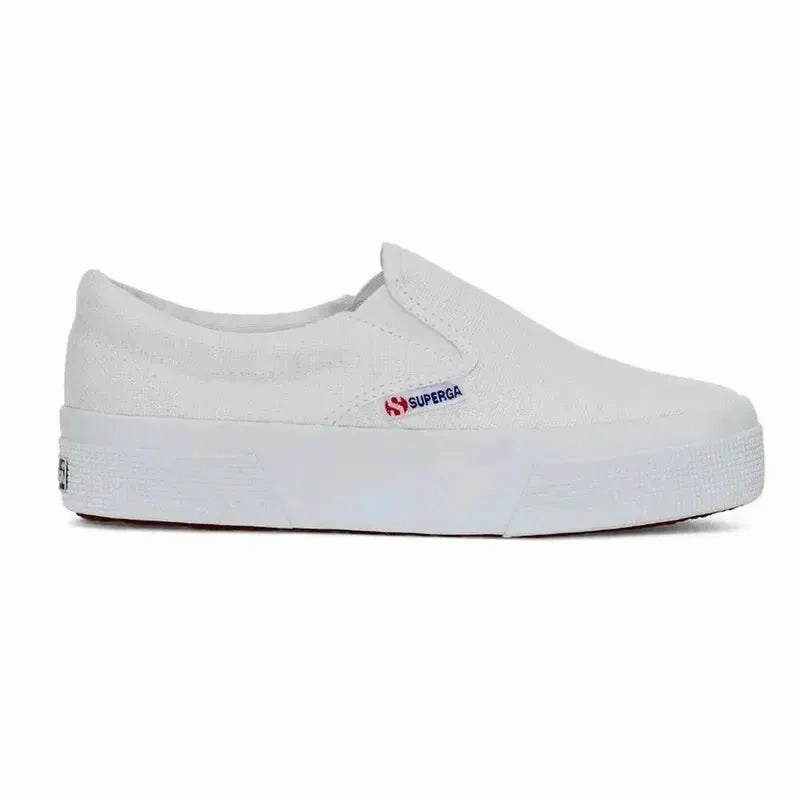 True Religion Slip Ons Superga Classic Platform Canvas Slip On - White