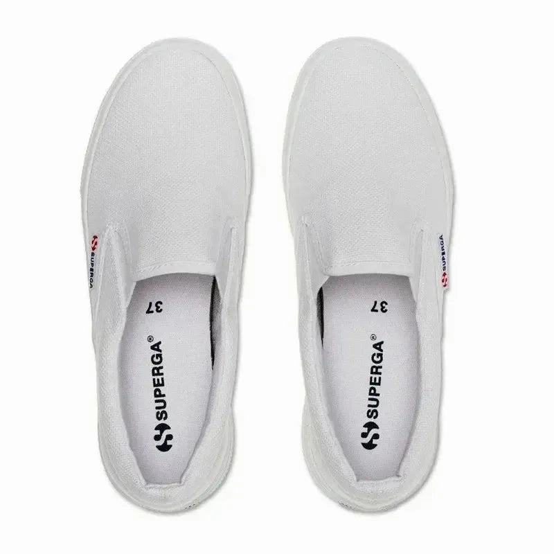 Superga Classic Platform Canvas Slip On - White Slip On Garden Clogs