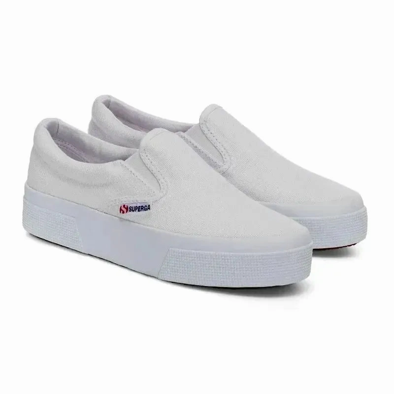 Slip On Women Superga Classic Platform Canvas Slip On - White