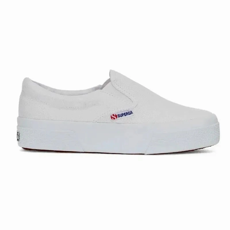 Superga Classic Platform Canvas Slip On - White