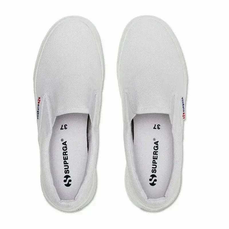 Superga Classic Platform Canvas Slip On - White