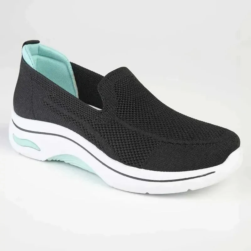 Alessio Fly Knit Slip On Sneaker  - Black / White