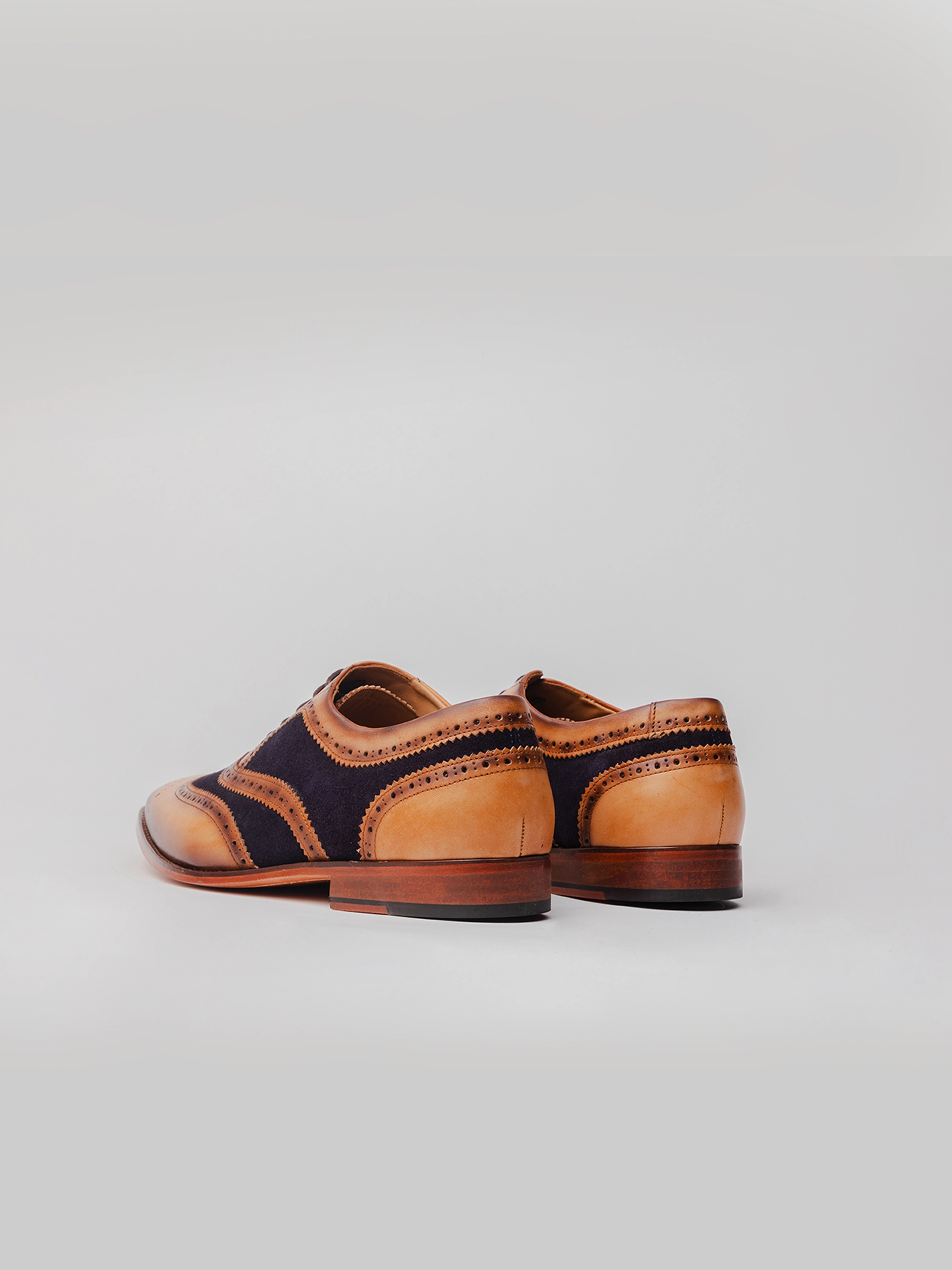 Transparent Oxfords Stella Spectator Wingtip Oxford - Tan/ Blue