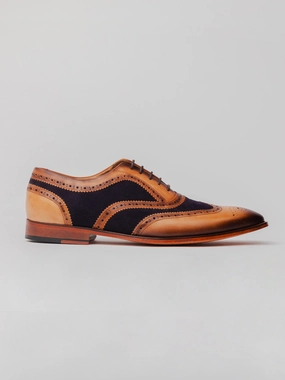 Stella Spectator Wingtip Oxford - Tan/ Blue Work Oxford Shoes