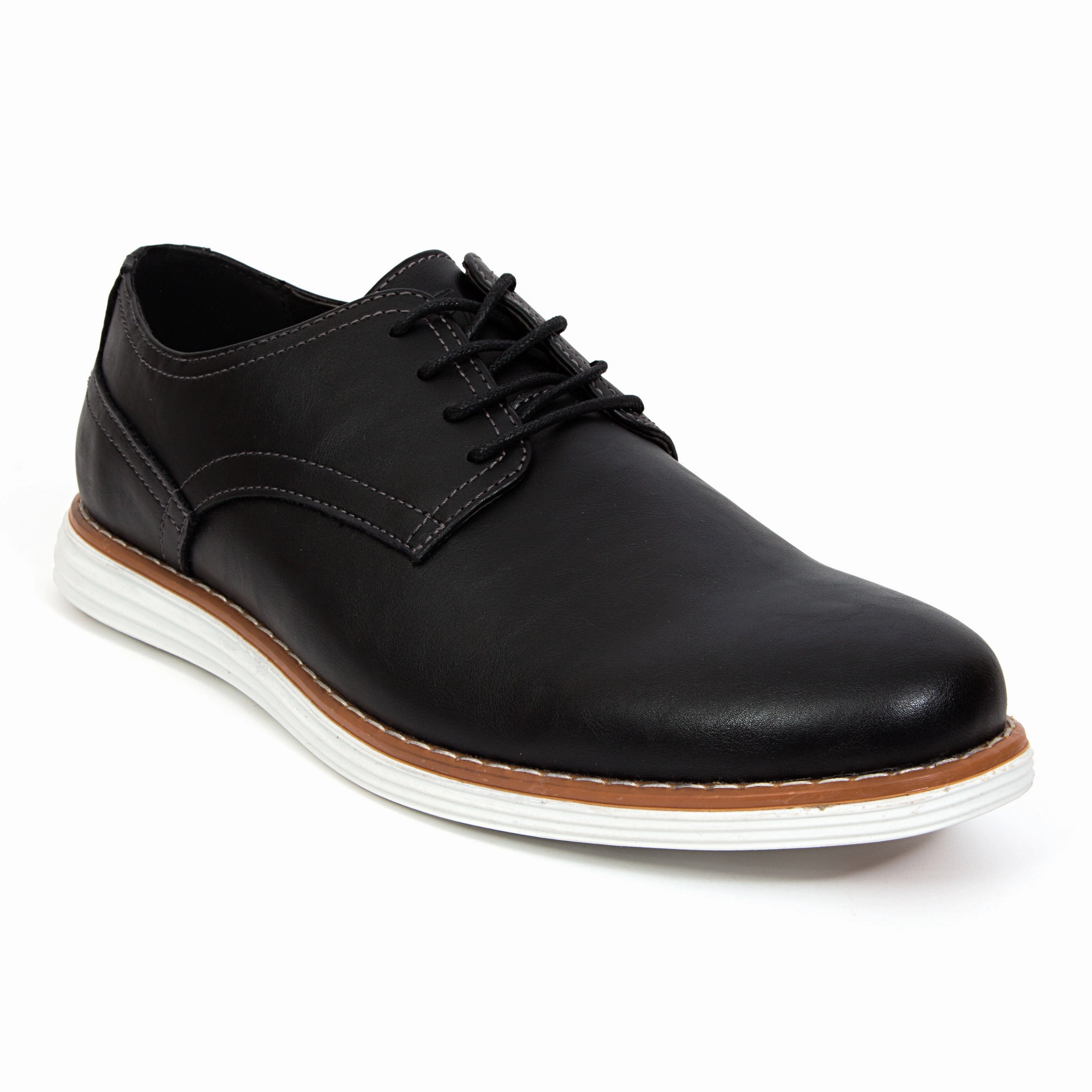 Plain Toe Oxfords With Rubber Soles Men's Union in Black