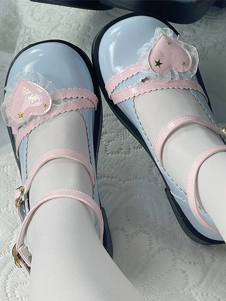 Heart Knot Round Toe Platform Shoes