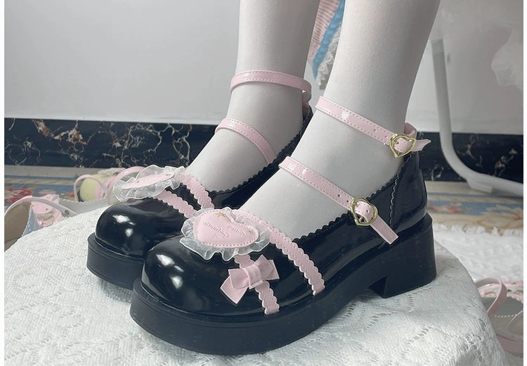 Heart Knot Round Toe Platform Shoes