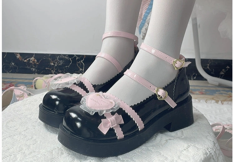 Heart Knot Round Toe Platform Shoes