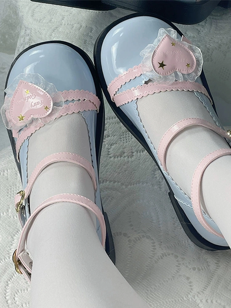 Heart Knot Round Toe Platform Shoes