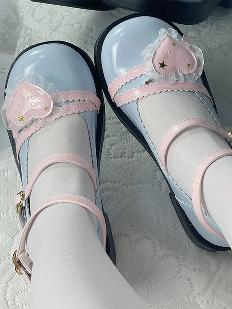 Heart Knot Round Toe Platform Shoes