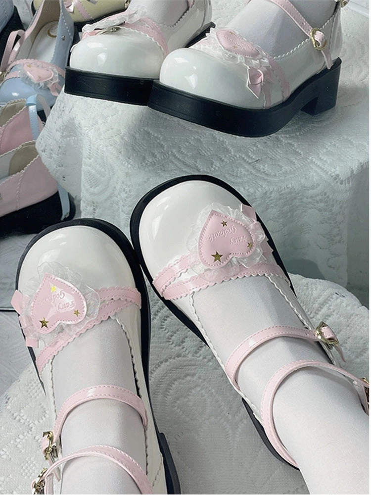 Heart Knot Round Toe Platform Shoes
