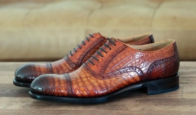 Style: 5817-1233A-Camel Designer Oxfords