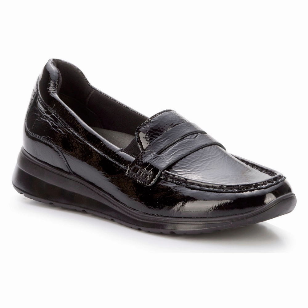 Louis Vuitton Shoes Loafers Ros Hommerson Dannon Black Crinkle Patent Loafer (Women's)