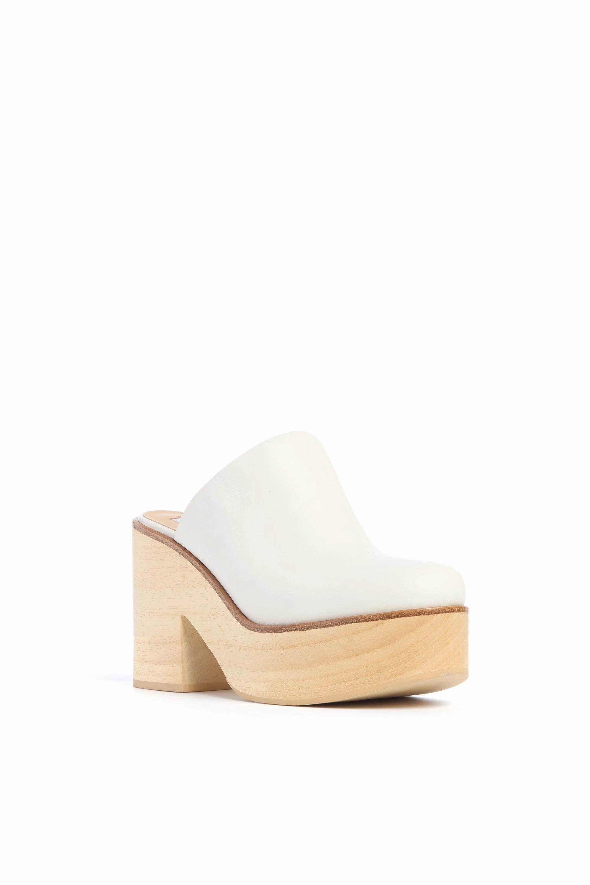 Blake Platform Mule in Ivory Leather Hot Mary Jane Baby Shoes