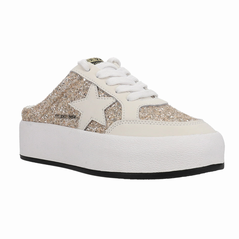 Slip On Wide Fit Val Slip On Glitter Platform Sneakers