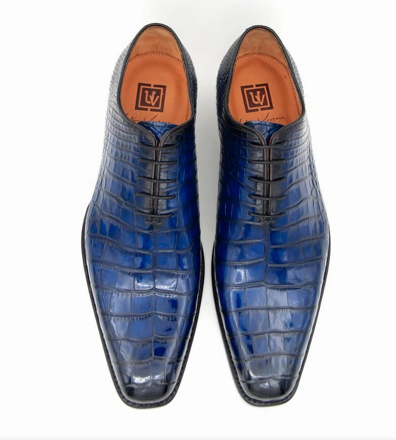 Side Shoes Oxfords Style: Jason-Alligator Navy