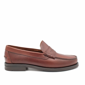 COLL RED BROWN LEATHER Penny Loafers On Sale