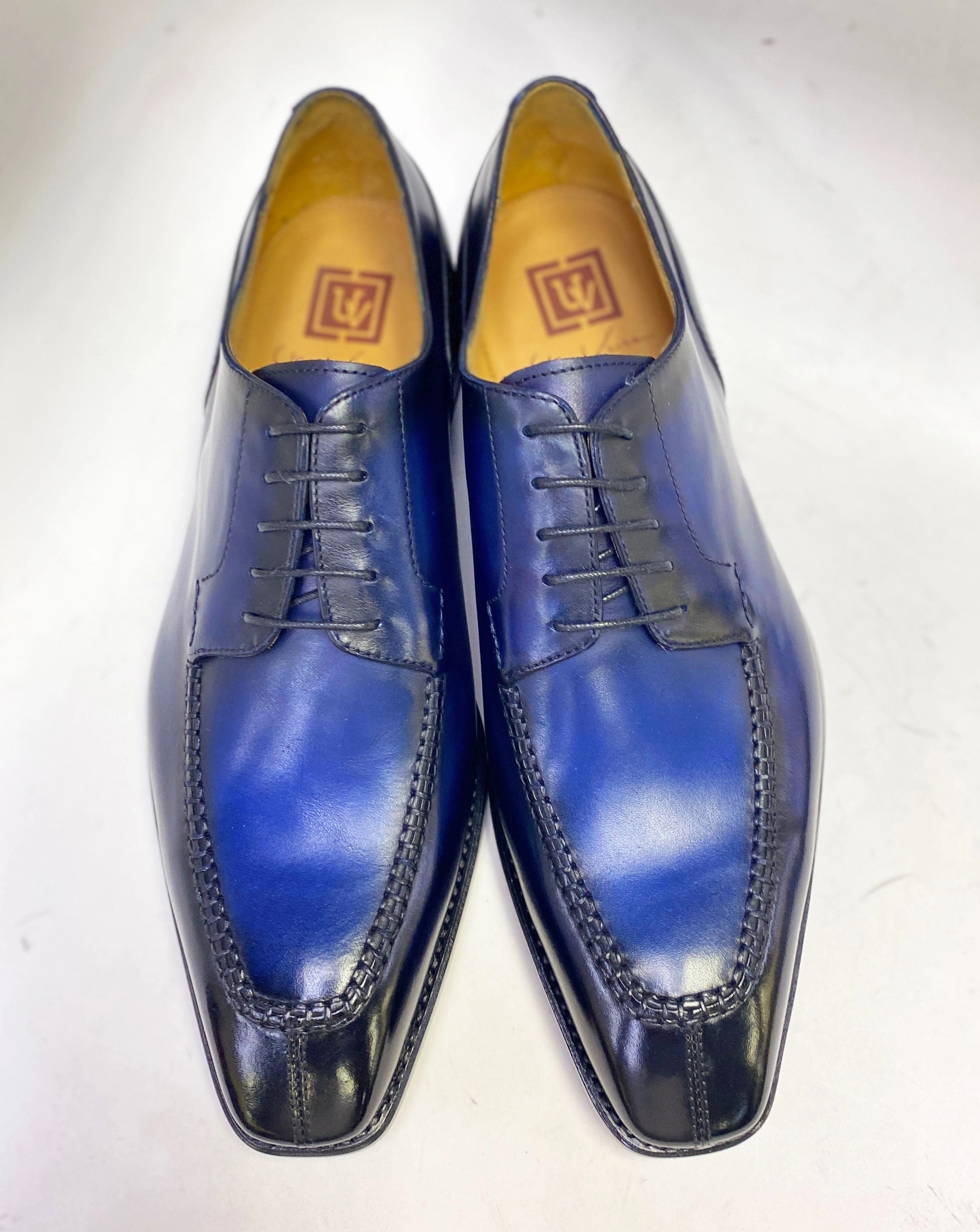 Style: Norman Plus! - Navy Leather Sole Oxford Shoes