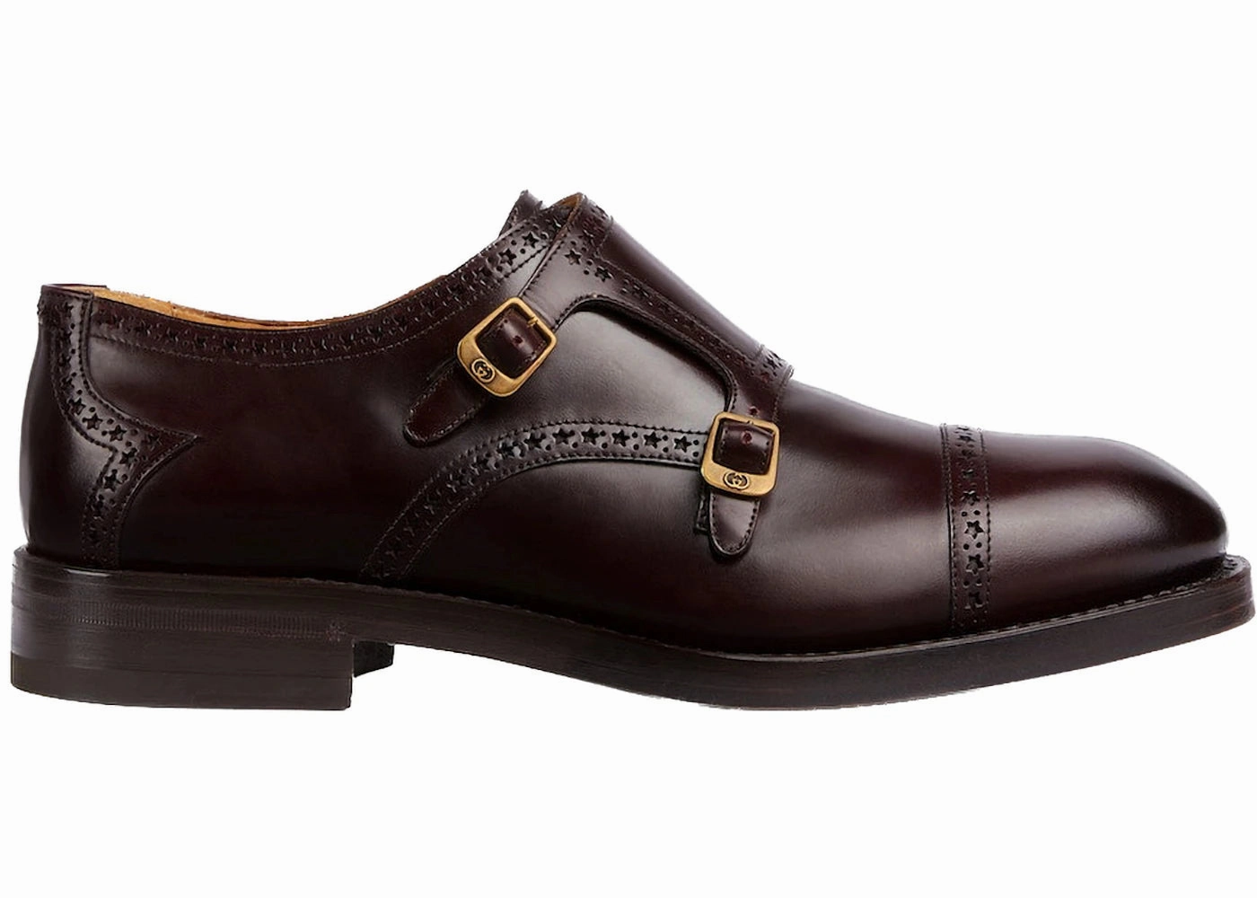 Oxford Brogue Shoes Gucci Herren Monk Strap Bordeaux