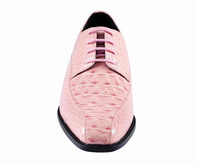 Open Derby Shoe Amali Harvey Men's Pink Animal Print Sophisticated Oxford Shoes