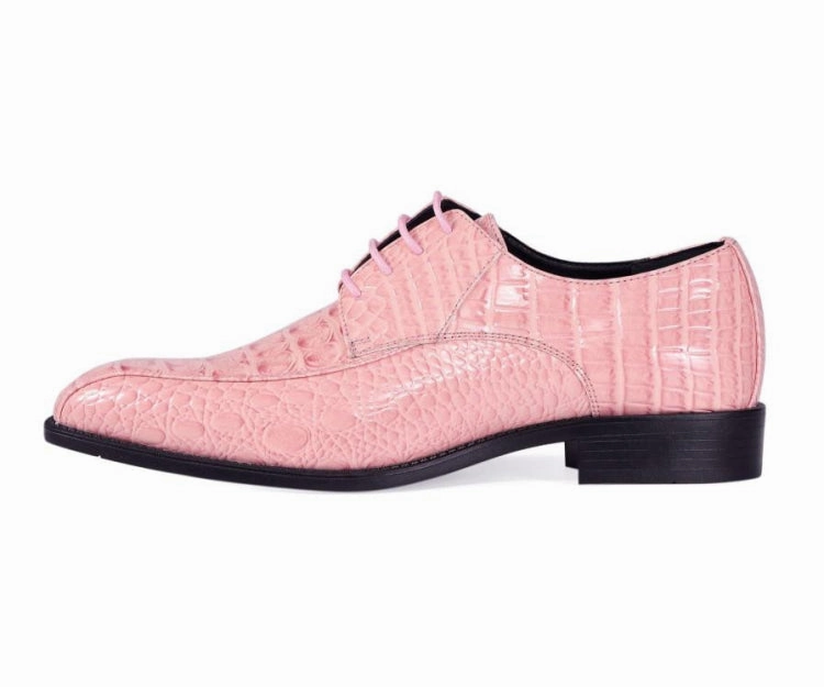 Amali Harvey Men's Pink Animal Print Sophisticated Oxford Shoes Granny Lace Up Shoes