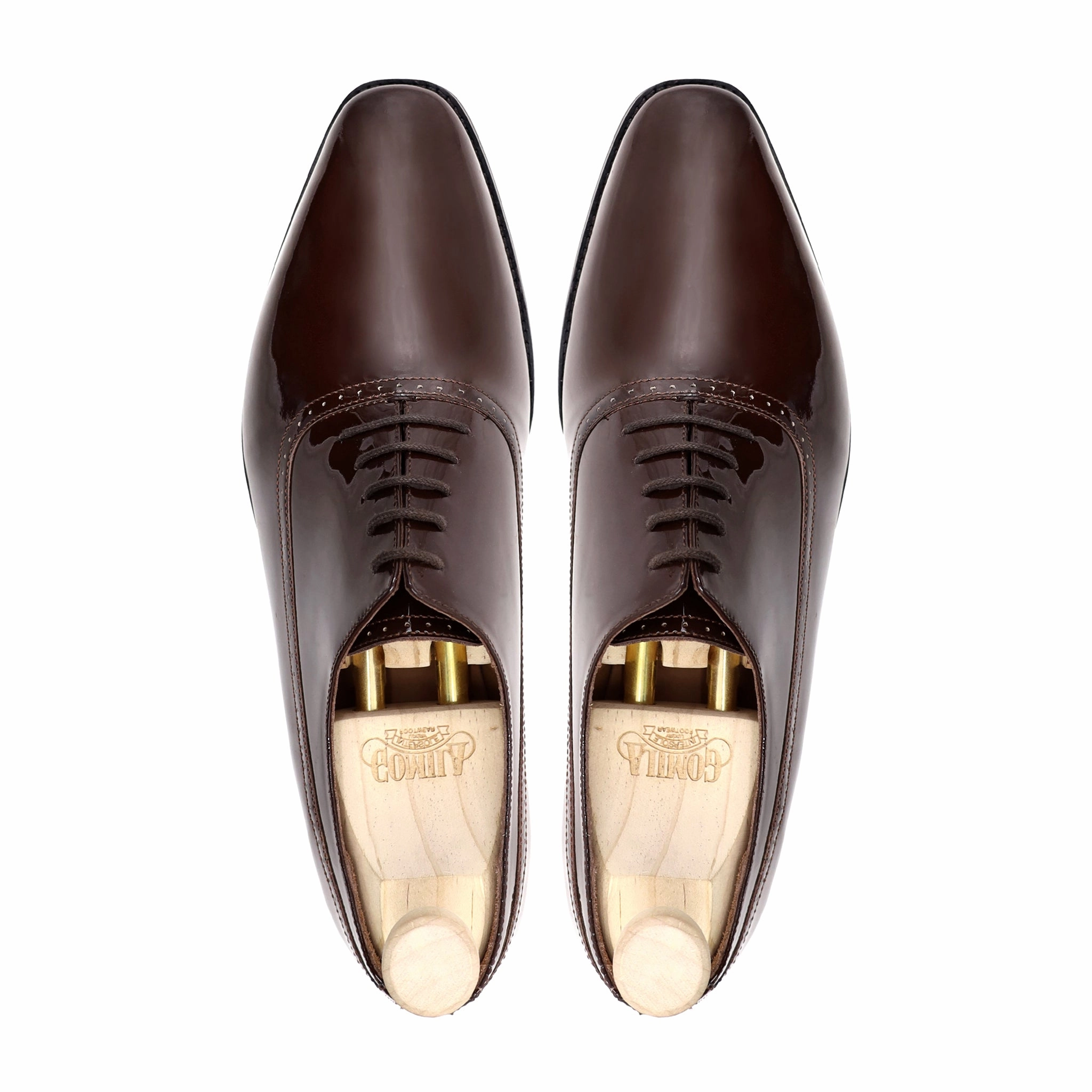 Wearing Oxfords With Jeans Phoenix - Men's Dark Brown Patent Leather Oxford Shoe