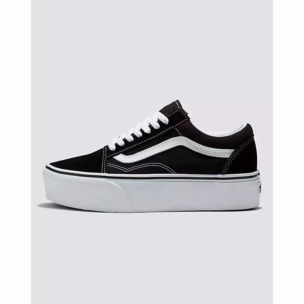 Vans Unisex Old Skool Stackform Shoes - Black / White Good Casual Walking Shoes