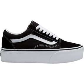Vans Unisex Old Skool Stackform Shoes - Black / White Moc Toe Casual Shoes