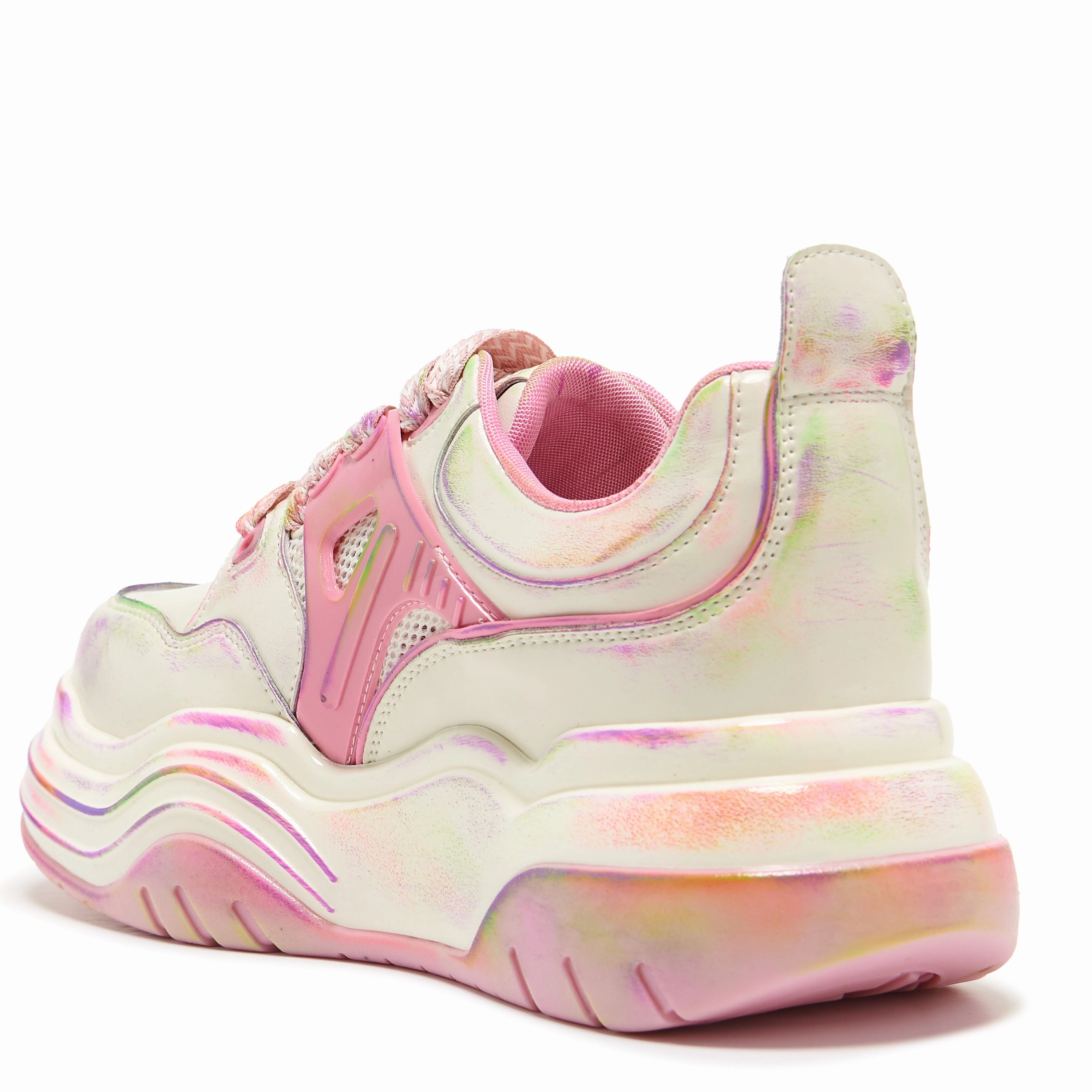 Mary Jane Hot Chocolate Shoes Kaleidoscopic Platform Trainers - Rainbow