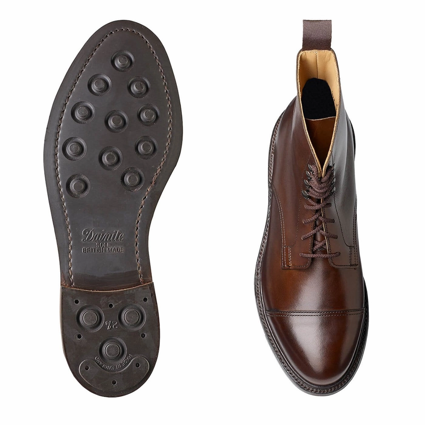Jane Dark Brown Burnished Calf Chunky Leather Derby Shoes