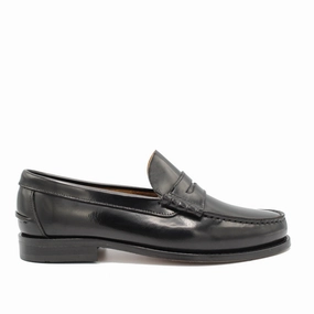 COLL BLACK POLISHED Loafers Round Heels