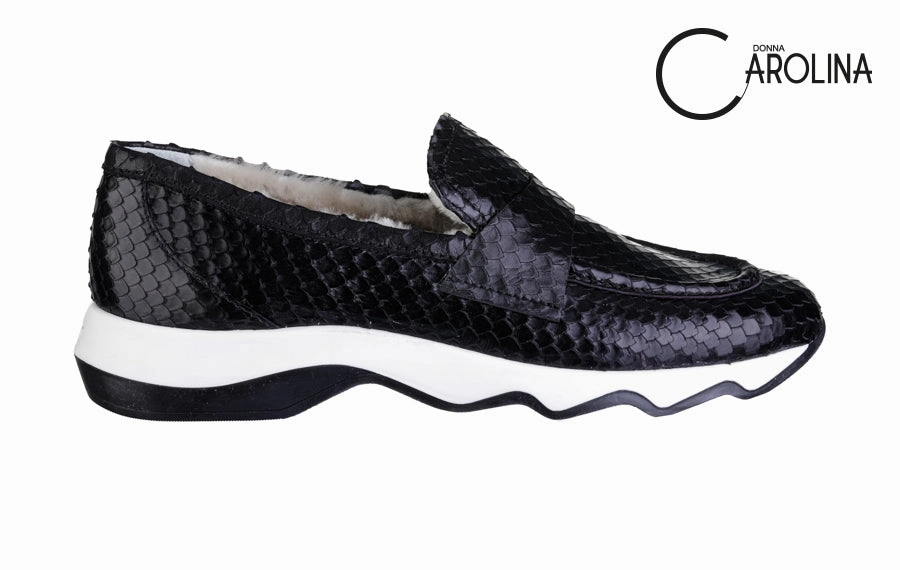 White Loafers Leather Don Abstract Black