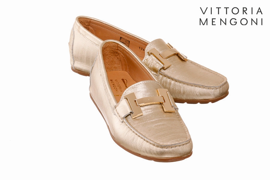 Vm Brooke Gold Loafers For Summer