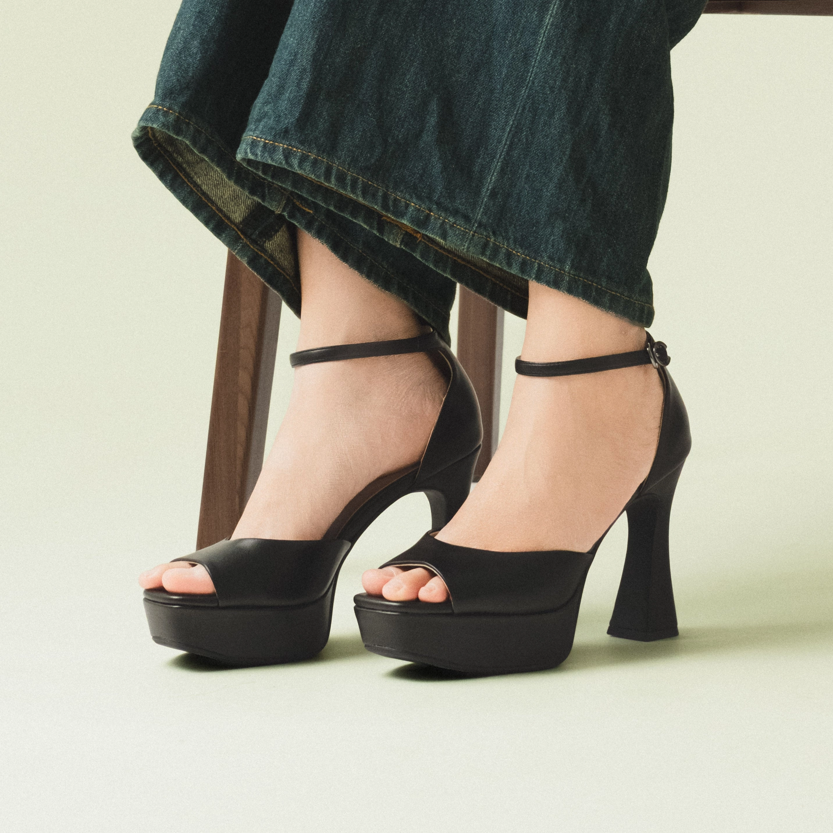 Walnut Melbourne Mary Jane Shoes Faye Platform Heels