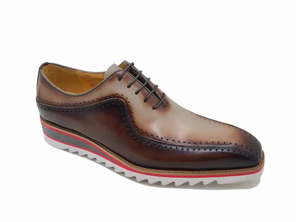 Stylish Two-Tone Brogue Oxford Zerogrand Wfa Oxford