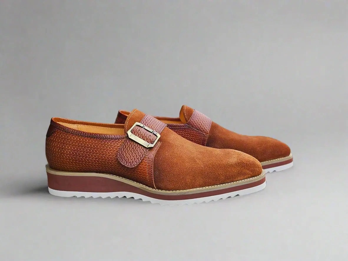 Hoggs Of Fife Brogues Suede Buckle Monk Strap Shoe