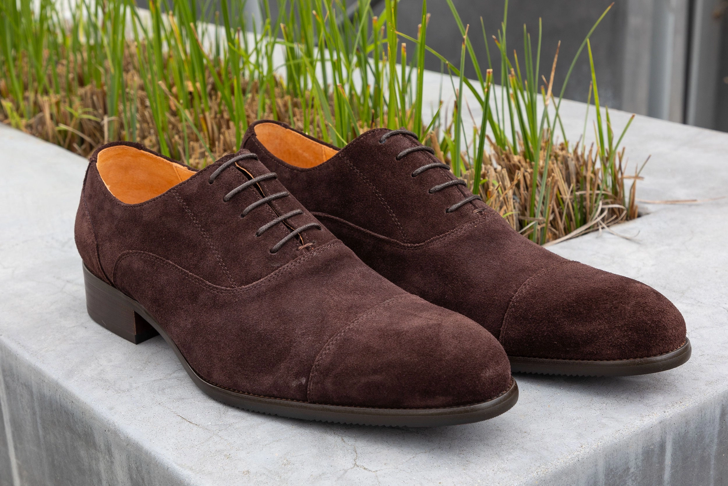 Suede Lace-Up Oxford Chocolate Lace-up Leather Oxfords