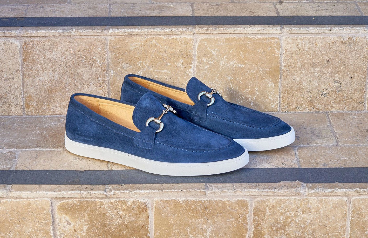 Suede Slip-On Horsebit Loafer Navy Best Slip On Tennis Shoes