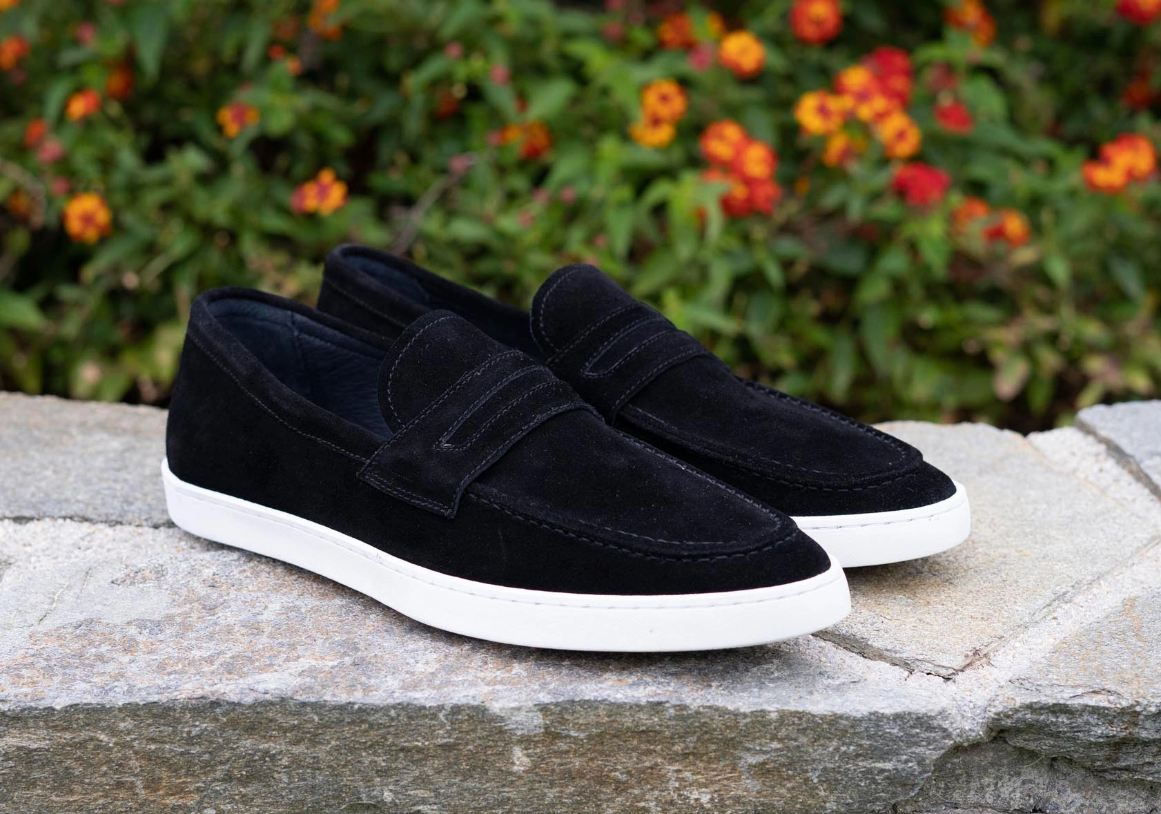 Suede Slip On Loafer Black Grasshoppers Ortholite Slip On Shoes